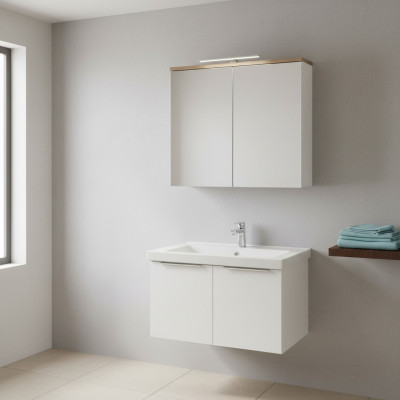 Armoire murale de salle de bain avec miroir 80 cm