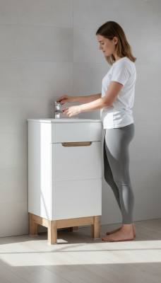 Lavabo Lavabo lavabos meubles de salle de bain armoire de base + Lavabo brillant