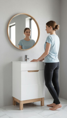 Meuble-lavabo Armoire Étagère Armoires 50 cm Lavabo Lavabo
