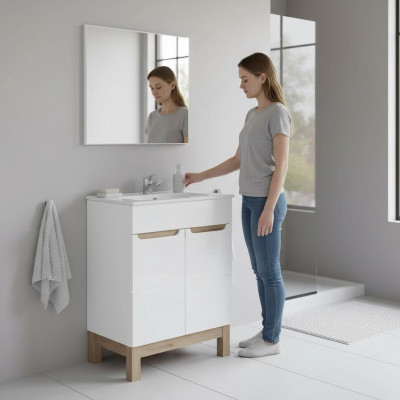 Lavabo Meuble sous lavabo Lavabo Salle de bain Lavabos 60cm Céramique