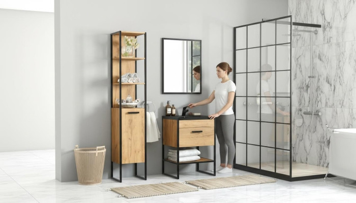 Conception de meubles de salle de bain Ensemble de 5 pièces Suite Armoire Lavabo
