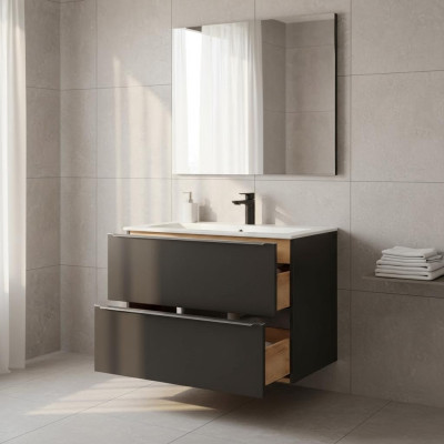 Lavabo de luxe Meuble de base pour lavabo Vasque d'armoire pour lavabo de salle de bain de 80 cm.