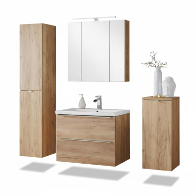Conception Meubles de salle de bain Salle de bain 4 pcs. Ensemble Suite Armoire Déco Lavabo