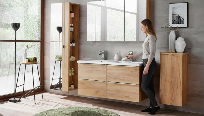 Armoire à miroir pour salle de bains avec étagère de 60 cm