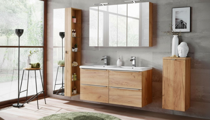 Armoire à miroir pour salle de bains avec étagère de 60 cm