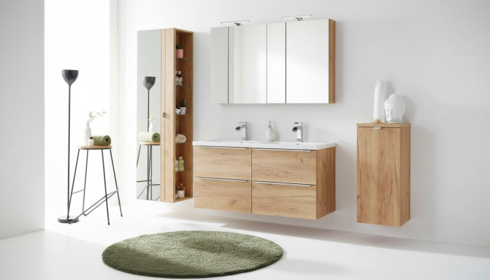 Armoire à miroir pour salle de bains avec étagère de 60 cm