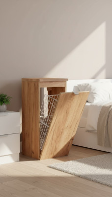 Armoire murale universelle pour salle de bain avec panier à linge