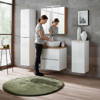 Conception Meubles de Salle de Bain Salle de Bain 5 pcs. Ensemble Suite Armoire Décorative Lavabo