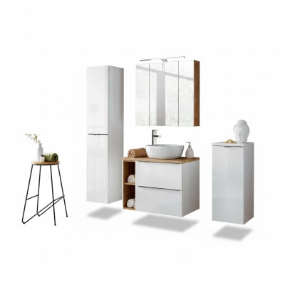 Conception Meubles de Salle de Bain Salle de Bain 5 pcs. Ensemble Suite Armoire Décorative Lavabo