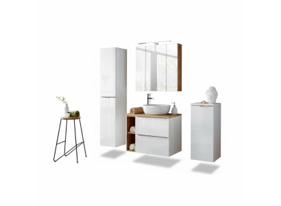 Conception Meubles de Salle de Bain Salle de Bain 5 pcs. Ensemble Suite Armoire Décorative Lavabo