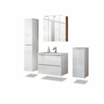 Meubles de salle de bain design Salle de bain Ensemble de 4 pièces Déco Armoire Lavabo