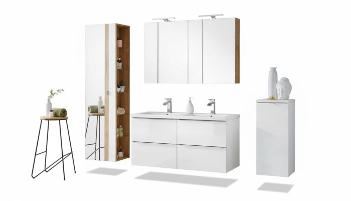 Meuble de salle de bains design 6 pièces. Ensemble de suite Armoire Déco Lavabo