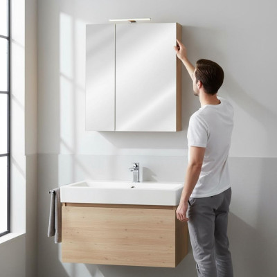 Miroir armoire Cabinet de salle de bain 60x16x75 cm Armoires