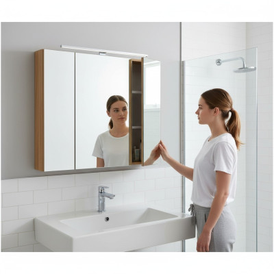 Armoire murale avec miroir Armoire de salle de bain avec miroir 80 cm LED décoratif