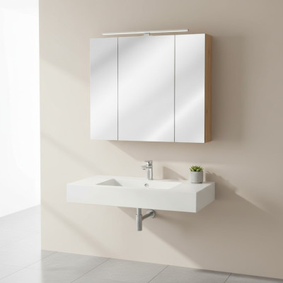 Armoire murale avec miroir Armoire de salle de bain avec miroir 80 cm LED décoratif