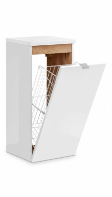 Armoire murale universelle avec étagère décorative et panier à linge pour salle de bains