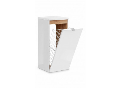 Armoire murale universelle avec étagère décorative et panier à linge pour salle de bains