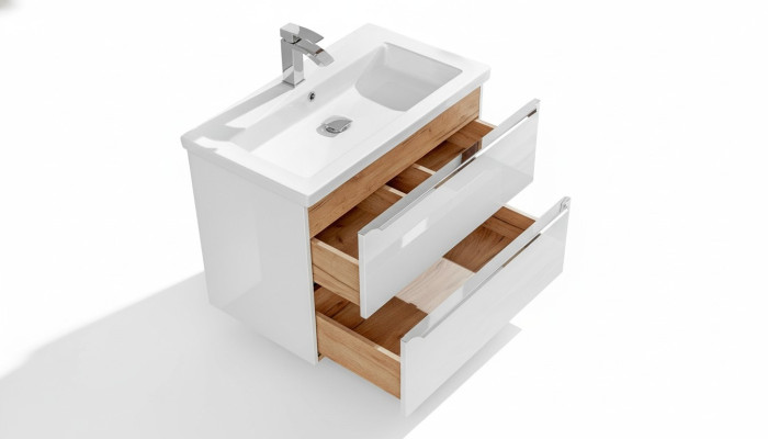 Ensemble de meubles de salle de bain 80cm Lavabo avec meuble sous-vasque Tiroir de lavabo Armoire murale