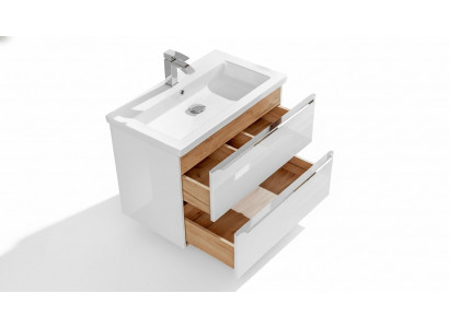 Ensemble de meubles de salle de bain 80cm Lavabo avec meuble sous-vasque Tiroir de lavabo Armoire murale