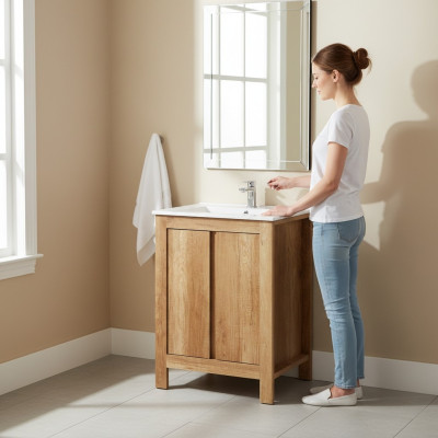 Set de meubles de salle de bain 60cm lavabo avec armoire de base décorative lavabo moderne