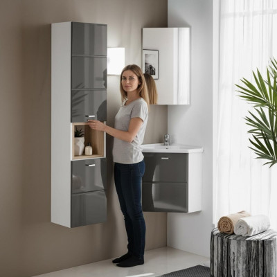 Lavabo Meuble de Salle de Bain Ensemble de Coin Lavabo de Salle de Bain Lavabo