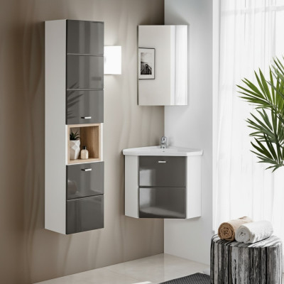 Lavabo Meuble de Salle de Bain Ensemble de Coin Lavabo de Salle de Bain Lavabo
