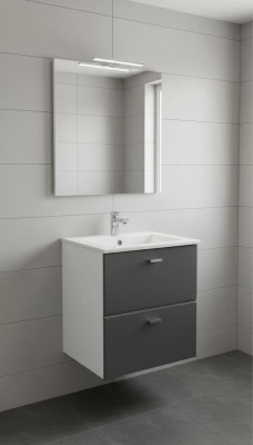 Ensemble de meubles de salle de bain 40cm Lavabo avec meuble sous-vasque Tiroir de lavabo Armoire murale