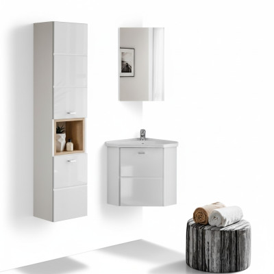3 pièces. Meuble de salle de bain pour lavabo Ensemble de décoration de salle de bain Lavabo Lavabo