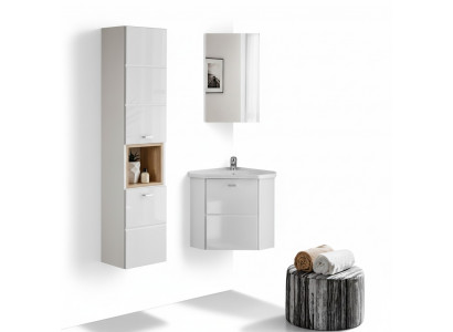 3 pièces. Meuble de salle de bain pour lavabo Ensemble de décoration de salle de bain Lavabo Lavabo