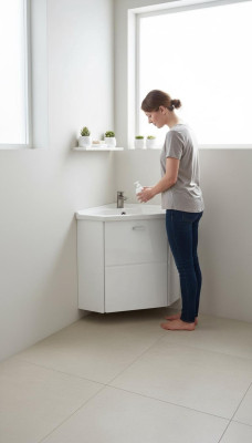 Lavabo d'angle table d'angle Meuble d'angle sous lavabo Coins de lavabo