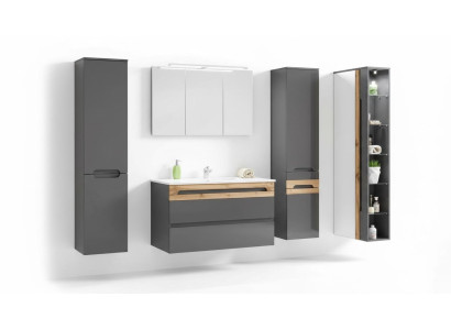 Meubles de salle de bains de conception Ensemble de 6 pièces Salle de bains Armoire Lavabo Éclairage