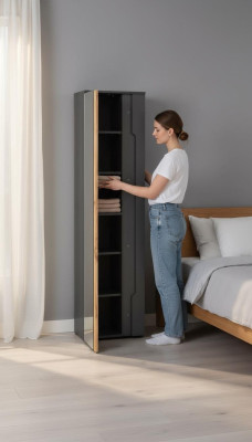 Meuble de chambre armoire murale à LED Armoires Miroir Armoire de luxe