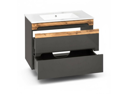 Ensemble de meubles de salle de bain, lavabo de 80 cm avec meuble bas, lavabo décoratif moderne