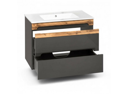 Ensemble de meubles de salle de bain, lavabo de 80 cm avec meuble bas, lavabo décoratif moderne