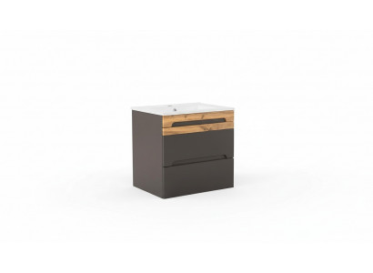 Ensemble de meubles de salle de bain de 60 cm avec lavabo décoratif et meuble sous-lavabo moderne.