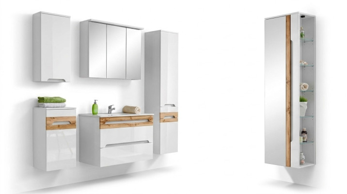 Meuble de salle de bain design 5 pièces. Ensemble Déco Armoire Lavabo