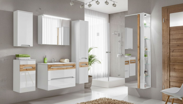 Meuble de salle de bain Design Salle de bain 6 pièces Ensemble Décoratif Armoire Lavabo