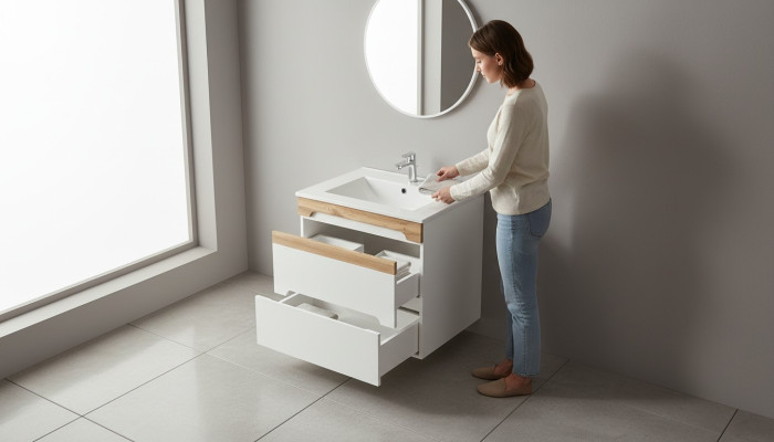 Waschbecken Waschtisch Unterschrank Keramikbecken Badezimmer