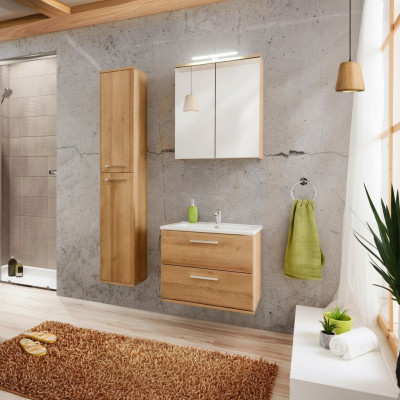 Meubles de salle de bain design Ensemble de décoration 3 pièces pour salle de bain Armoire Lavabo