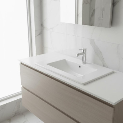 Lavabo encastré Lavabo Lavabo 81 x 46 cm Blanc Lavabo