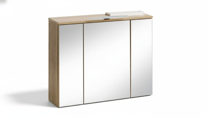 Armoire à miroir Armoire murale Armoire de salle de bain Décoration avec miroir 80 cm LED