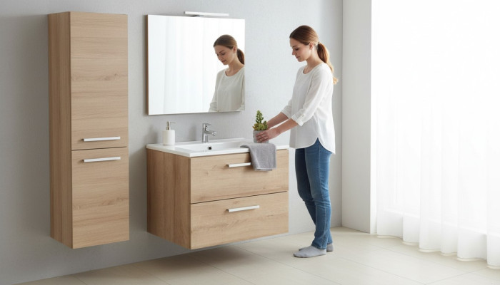 Lavabo suspendu Meuble de salle de bains de haute qualité Lavabo Lavabo Lavabo Vasque 60cm
