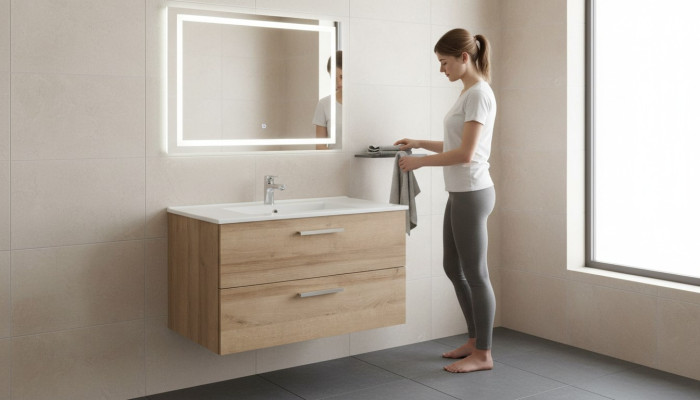 Ensemble de meubles de salle de bain 80cm lavabo avec meuble sous lavabo moderne, lavabo décoratif.