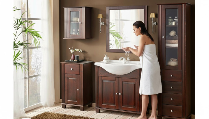 Ensemble de meubles de salle de bain Ensemble de mobilier de salle de bain Lavabo de salle de bain 5 pièces. Chambre