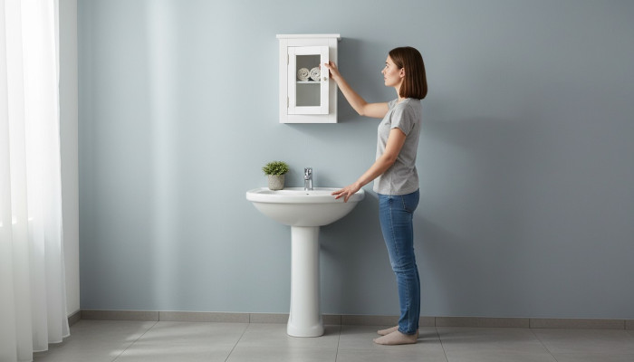 Salle-de-bain Mobilier de salle de bain Étagère Armoire Armoires lumineuses Pharmacies Bois