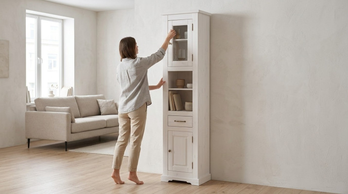 Armoire haute de salle de bain Étagère décorative Armoire de salle de bain Meubles de salle de bain Étagères de salle de bain