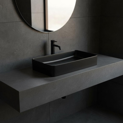 Céramique noire Dessus de table Plaque Lavabo Lavabo