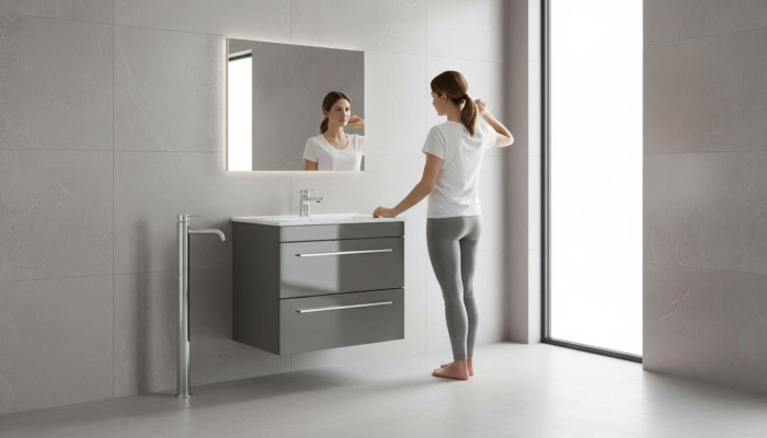Base de lavabo gris pour meuble de base de lavabo Lavabo de haute qualité