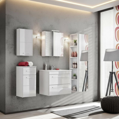 Mobilier de salle de bain design Décoration de salle de bain Ensemble de 5 pièces Garde-robe Lavabo
