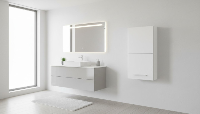 Salle de bain Meubles de salle de bain Étagère Armoire Armoires blanches Pharmacies Bois